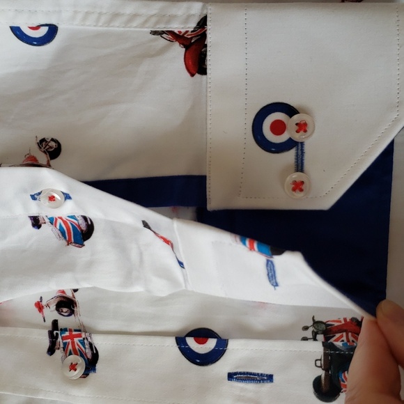 Claudio Lugli Couture Mod Vespa Print Shirt S NWT - Picture 7 of 14
